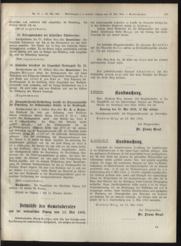 Amtsblatt der landesfürstlichen Hauptstadt Graz 19080520 Seite: 33