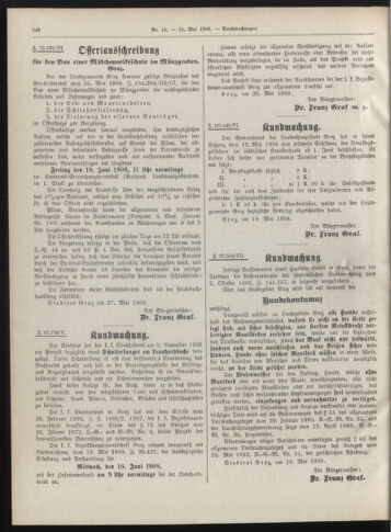 Amtsblatt der landesfürstlichen Hauptstadt Graz 19080531 Seite: 22