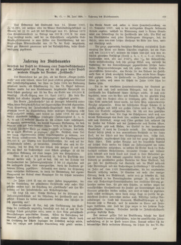 Amtsblatt der landesfürstlichen Hauptstadt Graz 19080620 Seite: 19