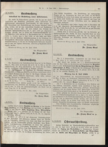 Amtsblatt der landesfürstlichen Hauptstadt Graz 19080630 Seite: 11