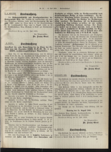 Amtsblatt der landesfürstlichen Hauptstadt Graz 19080731 Seite: 17