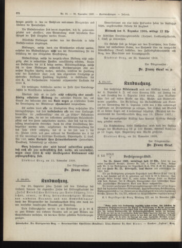 Amtsblatt der landesfürstlichen Hauptstadt Graz 19081130 Seite: 18