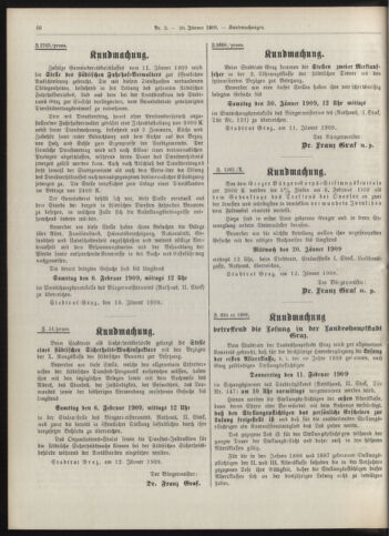 Amtsblatt der landesfürstlichen Hauptstadt Graz 19090120 Seite: 38