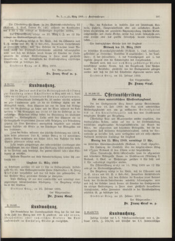 Amtsblatt der landesfürstlichen Hauptstadt Graz 19090310 Seite: 21