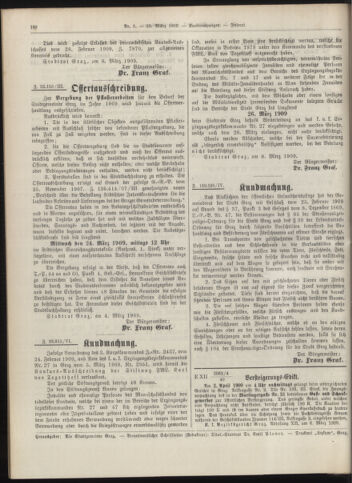 Amtsblatt der landesfürstlichen Hauptstadt Graz 19090320 Seite: 30