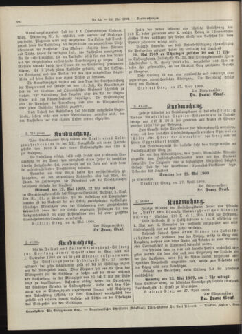 Amtsblatt der landesfürstlichen Hauptstadt Graz 19090510 Seite: 12