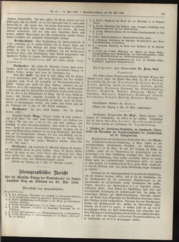 Amtsblatt der landesfürstlichen Hauptstadt Graz 19090531 Seite: 29