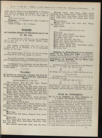 Amtsblatt der landesfürstlichen Hauptstadt Graz 19090531 Seite: 33