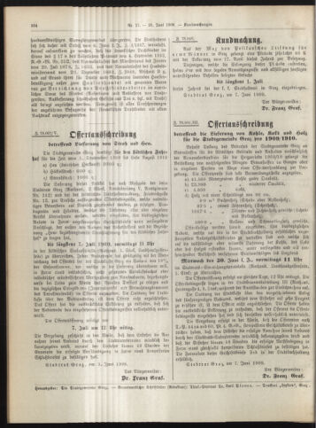 Amtsblatt der landesfürstlichen Hauptstadt Graz 19090620 Seite: 28