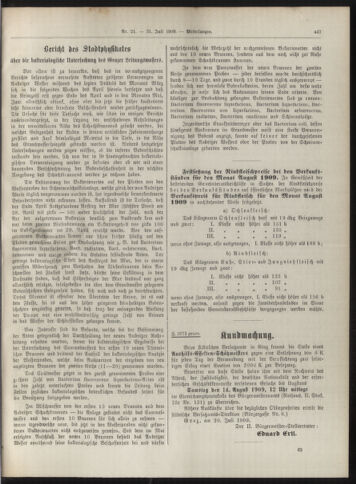 Amtsblatt der landesfürstlichen Hauptstadt Graz 19090731 Seite: 25