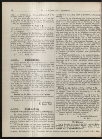 Amtsblatt der landesfürstlichen Hauptstadt Graz 19090810 Seite: 14