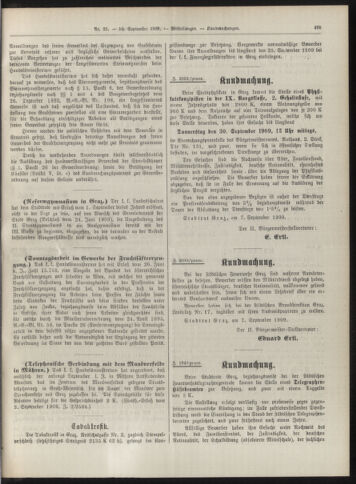 Amtsblatt der landesfürstlichen Hauptstadt Graz 19090910 Seite: 5