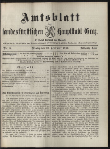 Amtsblatt der landesfürstlichen Hauptstadt Graz