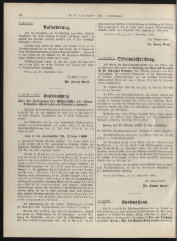 Amtsblatt der landesfürstlichen Hauptstadt Graz 19090930 Seite: 26