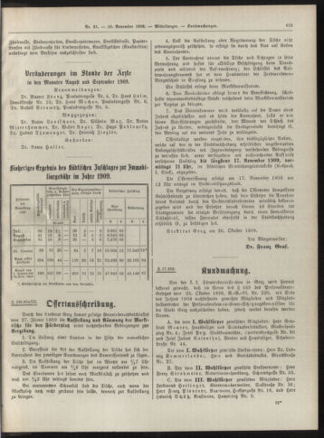 Amtsblatt der landesfürstlichen Hauptstadt Graz 19091110 Seite: 11