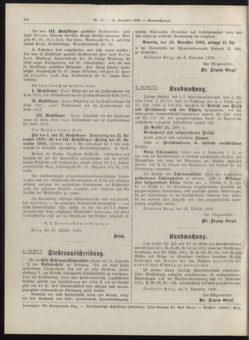 Amtsblatt der landesfürstlichen Hauptstadt Graz 19091110 Seite: 12