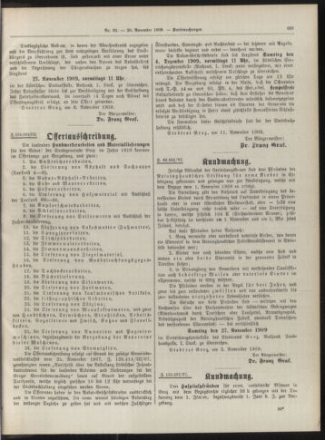 Amtsblatt der landesfürstlichen Hauptstadt Graz 19091120 Seite: 19