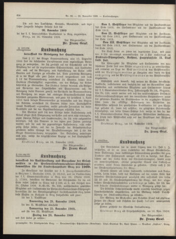 Amtsblatt der landesfürstlichen Hauptstadt Graz 19091120 Seite: 20