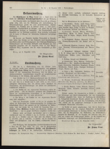 Amtsblatt der landesfürstlichen Hauptstadt Graz 19091210 Seite: 26