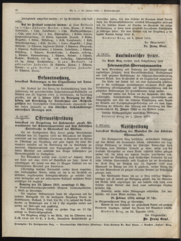 Amtsblatt der landesfürstlichen Hauptstadt Graz 19100110 Seite: 18