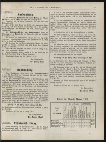 Amtsblatt der landesfürstlichen Hauptstadt Graz 19100228 Seite: 25