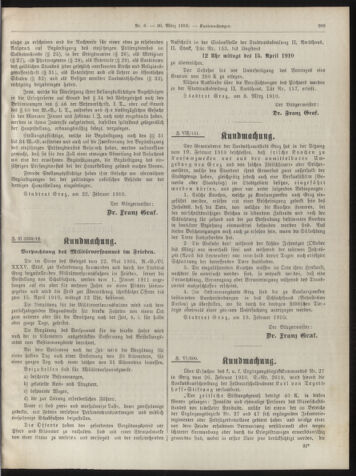 Amtsblatt der landesfürstlichen Hauptstadt Graz 19100320 Seite: 27