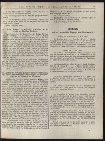 Amtsblatt der landesfürstlichen Hauptstadt Graz 19100520 Seite: 19