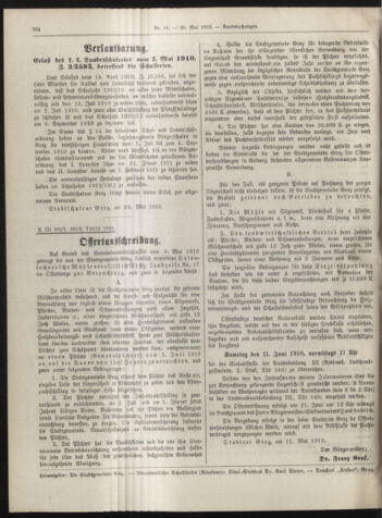 Amtsblatt der landesfürstlichen Hauptstadt Graz 19100520 Seite: 22