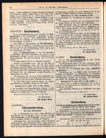 Amtsblatt der landesfürstlichen Hauptstadt Graz 19100531 Seite: 6