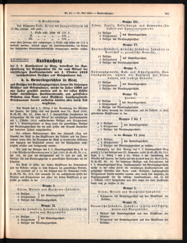 Amtsblatt der landesfürstlichen Hauptstadt Graz 19100531 Seite: 7