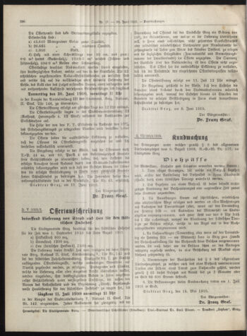 Amtsblatt der landesfürstlichen Hauptstadt Graz 19100620 Seite: 20