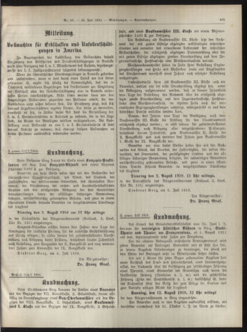 Amtsblatt der landesfürstlichen Hauptstadt Graz 19100720 Seite: 21