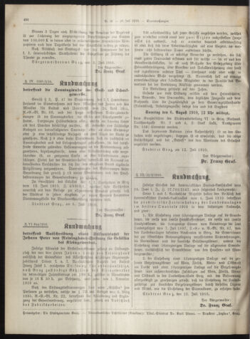 Amtsblatt der landesfürstlichen Hauptstadt Graz 19100720 Seite: 22