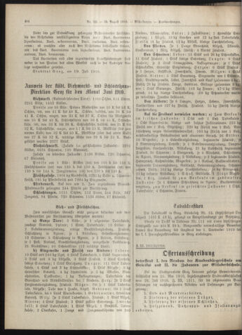 Amtsblatt der landesfürstlichen Hauptstadt Graz 19100810 Seite: 6