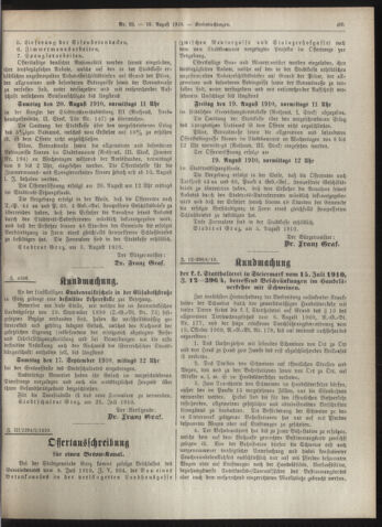 Amtsblatt der landesfürstlichen Hauptstadt Graz 19100810 Seite: 7