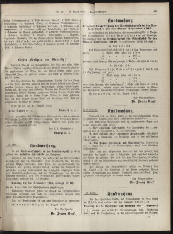 Amtsblatt der landesfürstlichen Hauptstadt Graz 19100831 Seite: 17