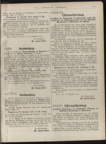 Amtsblatt der landesfürstlichen Hauptstadt Graz 19101120 Seite: 31