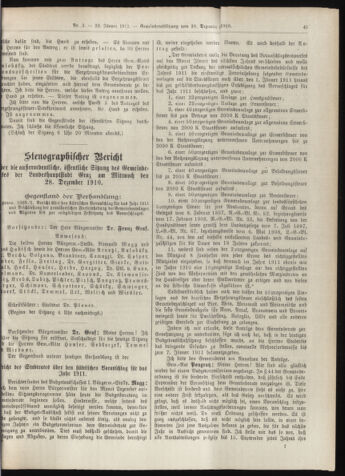 Amtsblatt der landesfürstlichen Hauptstadt Graz 19110120 Seite: 9