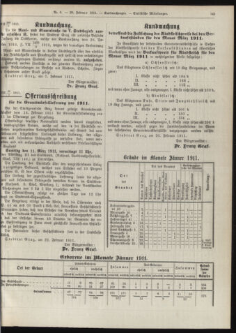 Amtsblatt der landesfürstlichen Hauptstadt Graz 19110228 Seite: 23