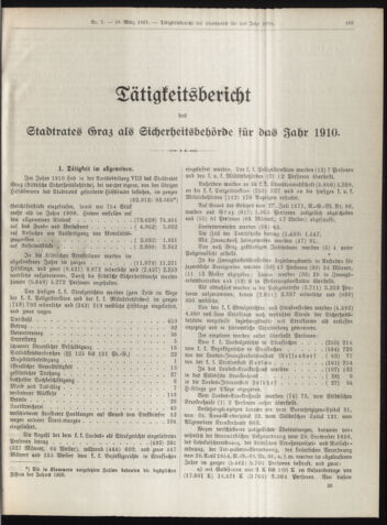 Amtsblatt der landesfürstlichen Hauptstadt Graz 19110310 Seite: 33