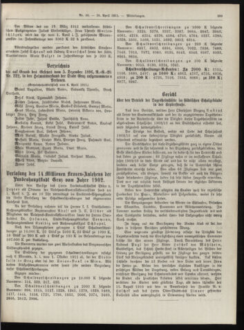 Amtsblatt der landesfürstlichen Hauptstadt Graz 19110410 Seite: 13