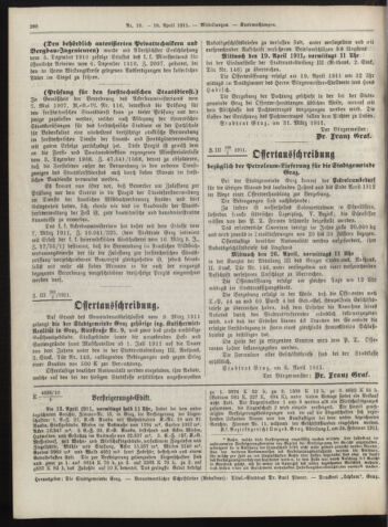 Amtsblatt der landesfürstlichen Hauptstadt Graz 19110410 Seite: 14