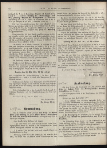 Amtsblatt der landesfürstlichen Hauptstadt Graz 19110510 Seite: 6