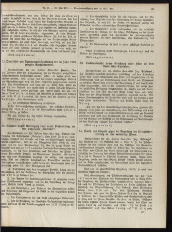 Amtsblatt der landesfürstlichen Hauptstadt Graz 19110520 Seite: 19