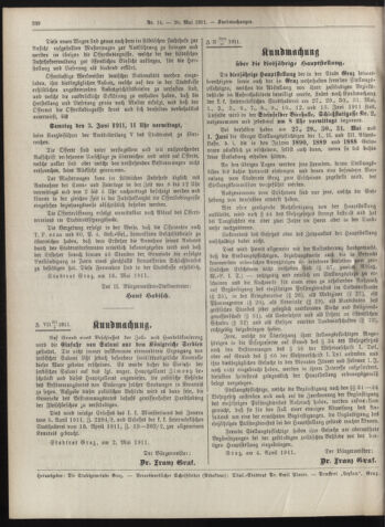 Amtsblatt der landesfürstlichen Hauptstadt Graz 19110520 Seite: 24