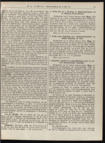 Amtsblatt der landesfürstlichen Hauptstadt Graz 19110520 Seite: 7