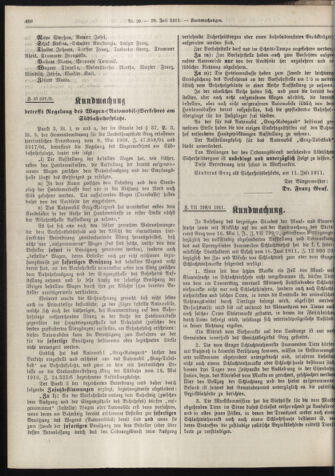 Amtsblatt der landesfürstlichen Hauptstadt Graz 19110720 Seite: 20