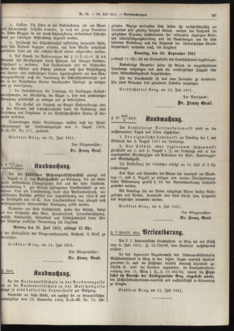 Amtsblatt der landesfürstlichen Hauptstadt Graz 19110720 Seite: 21