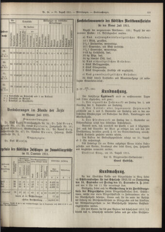 Amtsblatt der landesfürstlichen Hauptstadt Graz 19110831 Seite: 5