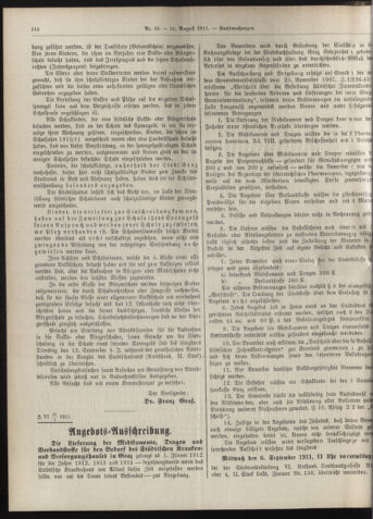 Amtsblatt der landesfürstlichen Hauptstadt Graz 19110831 Seite: 6